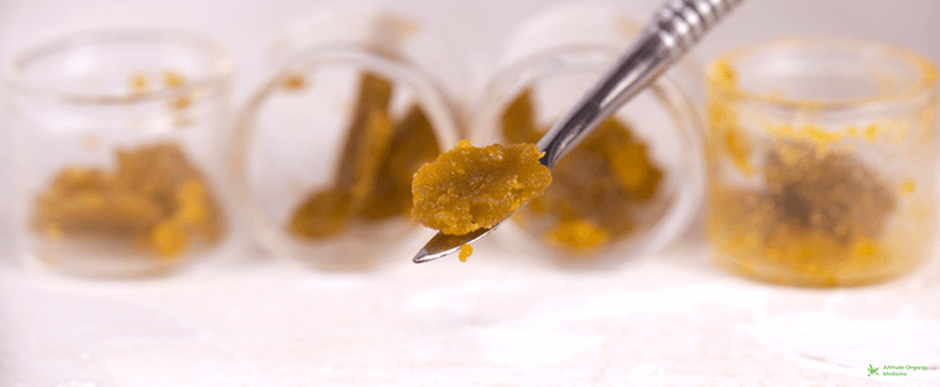 AOC-Cannabis concentrate live resin (extracted from medical marijuana) on a dabbing tool